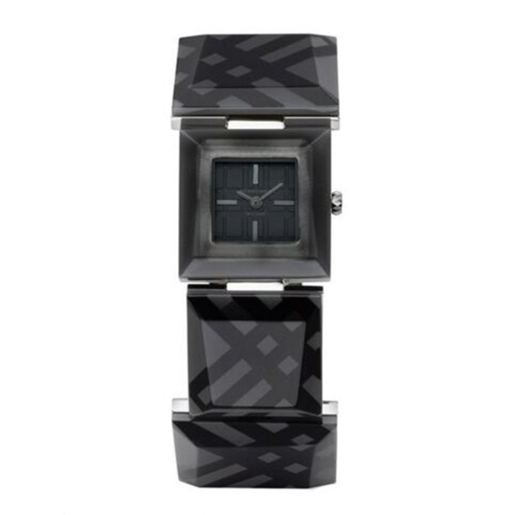 Authentic Burberry Prism Black Resin Check Watch - Picture 1 of 8